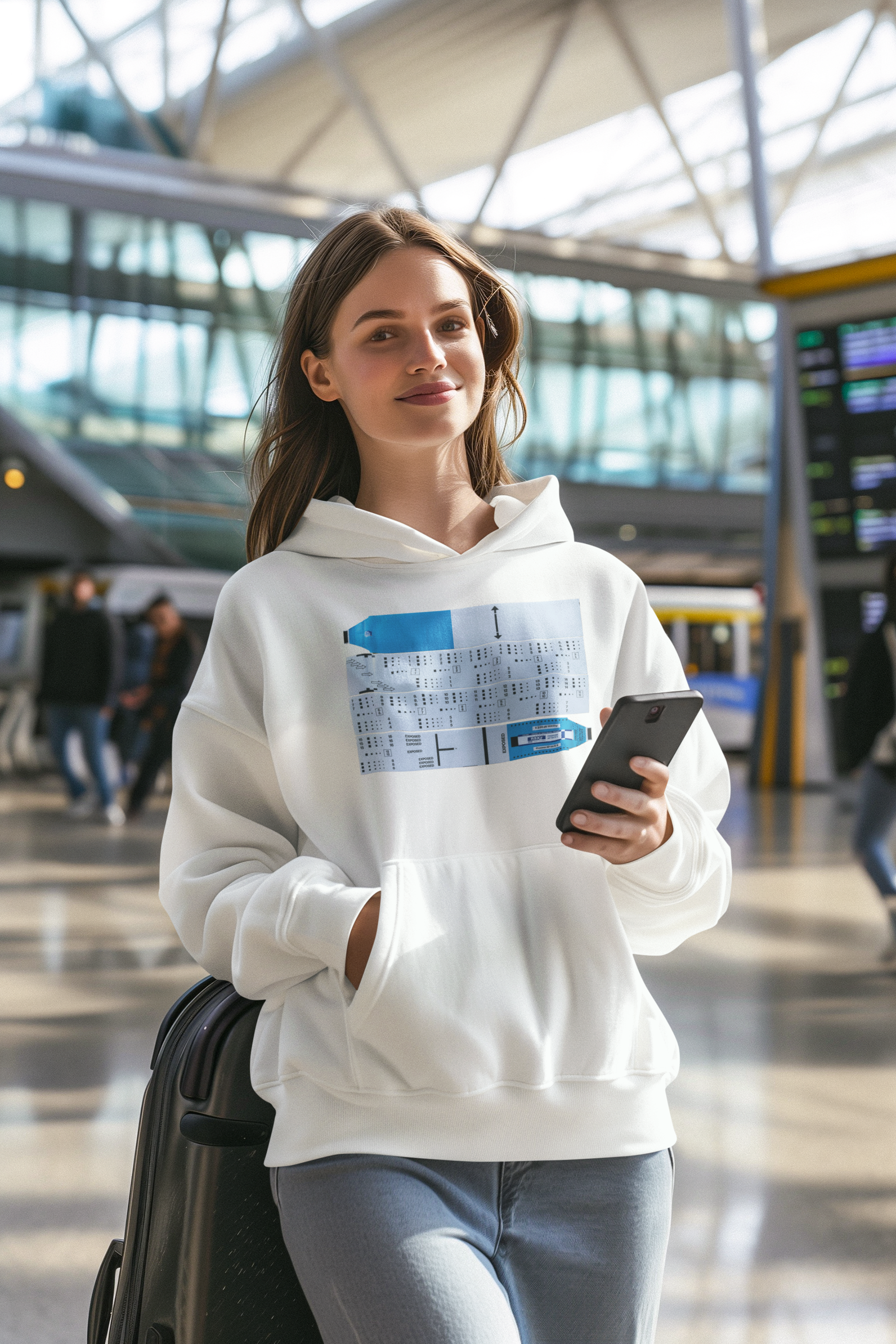 ai-created-pullover-hoodie-mockup-featuring-a-smiling-woman-at-an-airport-m40553.png